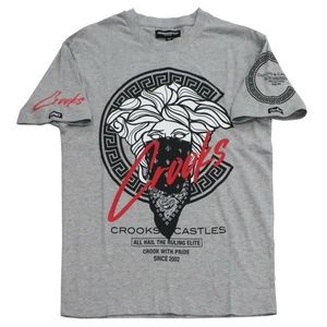 Crooks & Castles "Crook With Pride" Medusa T-Shirt Grey Large BNWT